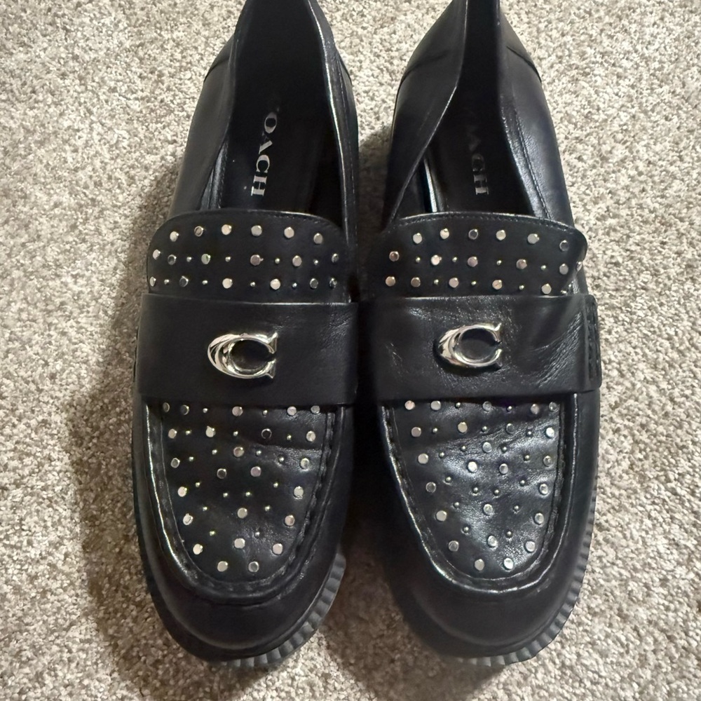 Coach Black Leather Loafers